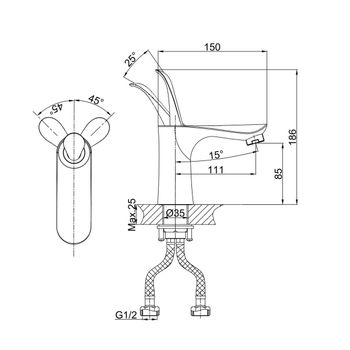 Смеситель для раковины D&K Venice DA1032156, белый — фото 2, Смесители для раковины
