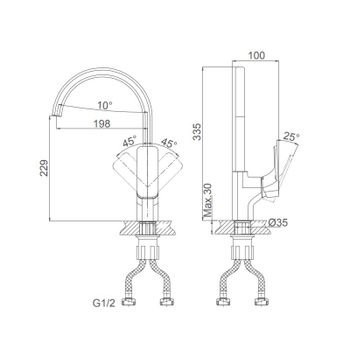 Смеситель для кухни D&K Berlin DA1432421, серый — фото 1, Смесители для кухни