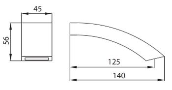CREAVIT Излив для смесителя скрытого монтажа A06 — фото 2, Изливы