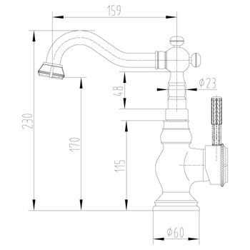 Jasmine Смеситель для раковины/кухни, пов.излив 159мм, р/ОД, бронза, LM, LM6644B — фото 2, Смесители для раковины