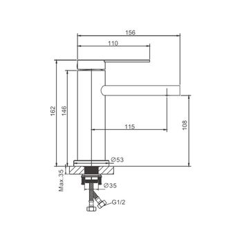 Смеситель для раковины BELZ B10813-3, оружейная сталь — фото 1, Смесители для раковины