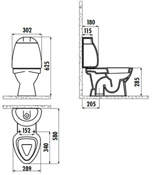 CREAVIT COCUK БЕЗ ДЕКОРА Унитаз детский CK300.0010+Крышка KC3041.00 S сифон CK300-11CB00E-0000+KC0802.01.0000E — фото 3, Напольные унитазы