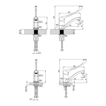 Товар: Project Смеситель для раковины,пов.излив локтевой , р/ОД, хром, LM, LM4637C - фото 2 Project Смеситель для раковины,пов.излив локтевой , р/ОД, хром, LM, LM4637C — фото 2, Смесители для раковины