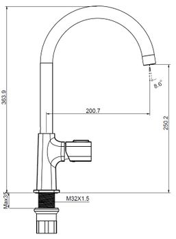 CREAVIT Cмеситель для кухни ALFA AL8500S — фото 2, Смесители для кухни