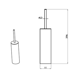 AQM7215CR Trento Туалетный ершик напольный, хром — фото 2, Ершики для унитаза