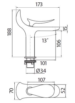 Cмеситель для раковины FOGLIA FG1501 — фото 2, Смесители для раковины