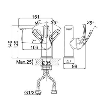 Смеситель для раковины D&K Rhein DA1372101, хром — фото 3, Смесители для раковины
