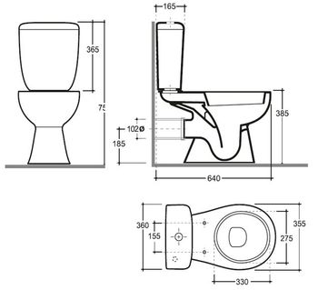 Унитаз-компакт КЕРАМИН ПОЗИТАНО ЖС двухрежимный, сиденье дюропласт CDB00029082 (4810531150961) — фото 5, Напольные унитазы