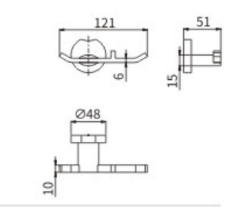 Крючок тройной 53901 B — фото 2, Крючки для полотенец