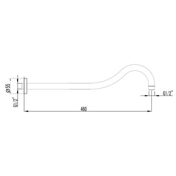 Товар: Держатель для лейки верхнего душа, настенный 460 мм, для LM4722G, золото, LM, LM4787G - фото 2 Держатель для лейки верхнего душа, настенный 460 мм, для LM4722G, золото, LM, LM4787G — фото 2, Держатели для душа