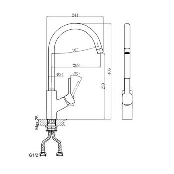 Смеситель для кухни D&K Rhein DA1492401, хром — фото 1, Смесители для кухни