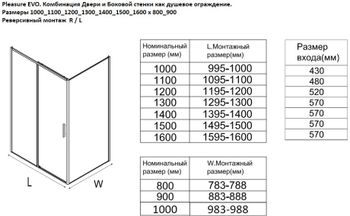 Боковая стенка Aquanet Pleasure Evo 900 AE65-F90-BT профиль черный, прозрачное стекло — фото 3, Душевые кабины и ограждения