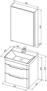 Мебель для ванной Aquanet София 60 белый глянец (2 ящика) 00274197 — фото 3, Комплекты мебели для ванной
