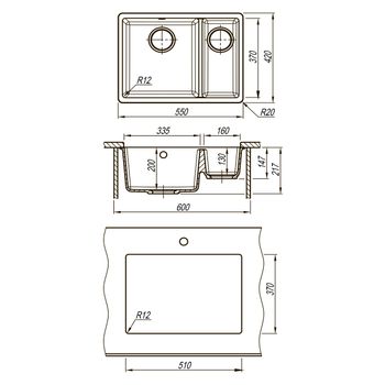 Товар: Кухонная мойка Lemark SINARA 550.2-U подстольного монтажа с доп.чашей из кварцгранита, Жасмин 9910082 - фото 4 Кухонная мойка Lemark SINARA 550.2-U подстольного монтажа с доп.чашей из кварцгранита, Жасмин 9910082 — фото 4, Кухонные мойки
