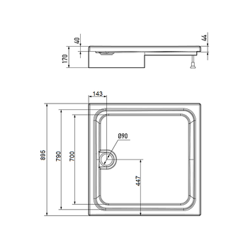Душевой поддон ERLIT ER9017H-1 белый — фото 3, Душевые поддоны