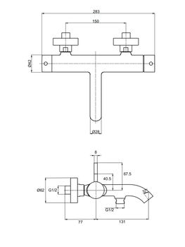 AQM6212CR Siena Смеситель для ванны, Медь шлифованная AQM6212BC — фото 2, Смеситель для ванны