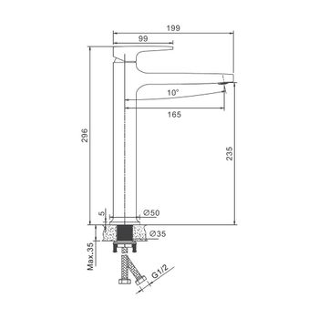 Смеситель для раковины высокий BELZ B11713-7, черный — фото 1, Смесители для раковины