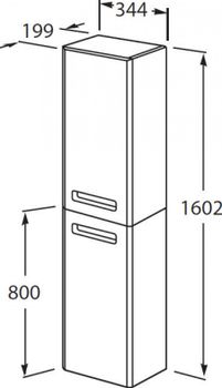 GAP Шкаф-колонна 35, правая, фиолетовая, ROCA ZRU9302746 — фото 2, Шкафы для ванной
