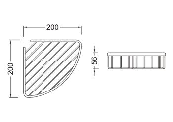 AQ4906BG угловая полка, шлиф. золото — фото 6, Полки для ванной и душа