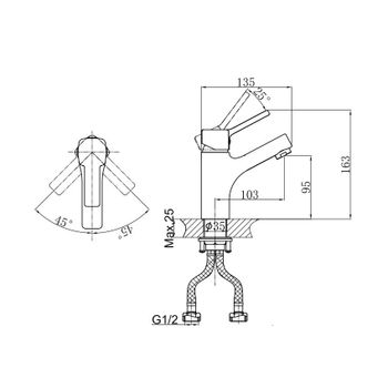 Смеситель для раковины D&K Rhein DA1492101, хром — фото 1, Смесители для раковины