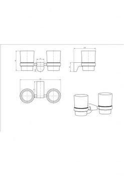 Стакан двойной стекло 51003 — фото 2, Стаканы для зубных щеток