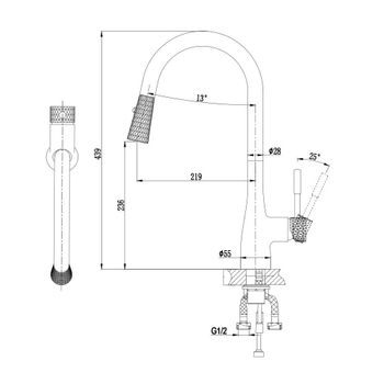 Смеситель для кухни D&K Rhein DA1462504A, хром/золото — фото 1, Смесители для кухни