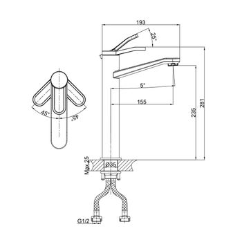 Смеситель для раковины D&K Venice DA1062041, хром — фото 2, Смесители для раковины