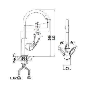 Смеситель для кухни D&K Rhein DA1372426, белый — фото 1, Смесители для кухни
