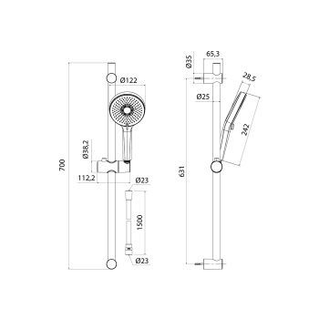 Душевой гарнитур, глянцевый хром, Optima Home, IDDIS, (OPH3С70i16) OPH3C70i16 — фото 3, Душевые системы
