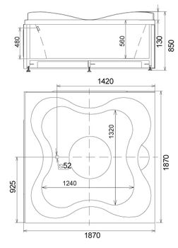 Акриловая ванна Gemy G9089 K R — фото 4, Акриловые ванны