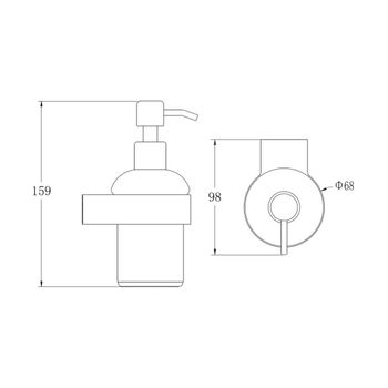 Дозатор жидкого мыла BELZ B90727, оружейная сталь — фото 2, Дозаторы