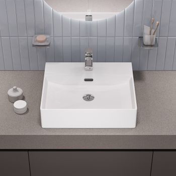 Умывальник накладной/подвесной, белый глянцевый, Bild, IDDIS, BILWS50i27 — фото 3, Раковины