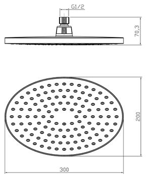 Лейка душевая верхняя, овальная, 200*300 мм., блистер, хром. LM, LM8037C — фото 2, Лейки для душа