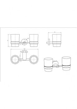 Стакан двойной стекло 53903 — фото 2, Стаканы для зубных щеток