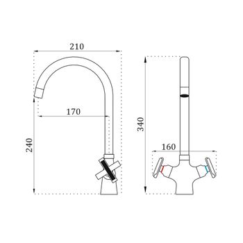 Смеситель для кухни BELZ B70832, хром — фото 1, Смесители для кухни