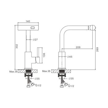 Смеситель для кухни с мультифункциональным изливом BELZ B74811-1, сатин — фото 1, Смесители для кухни