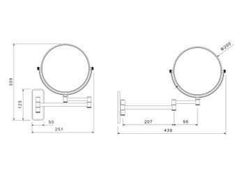 AQ4911BG зеркало косметическое настенное 5х, шлиф. золото — фото 2, Косметические зеркала