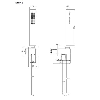 AQM8712GM Savona комплект: выход из стены, лейка латунь, шланг 1500мм, металл — фото 3, Душевые гарнитуры