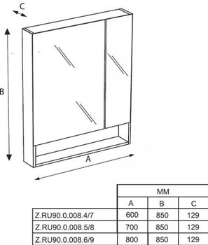 GAP Зеркальный шкаф 80, фиолетовый, ROCA ZRU9302753 — фото 2, Зеркальные шкафы в ванную