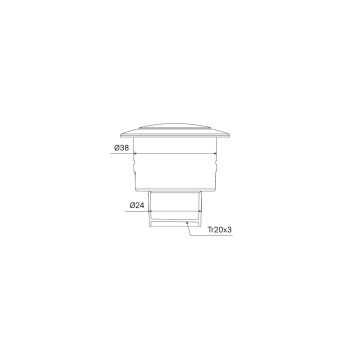 Кнопка слива IDDIS для арматуры, 1-ур 38 мм черный матовый (92038MB1AR) — фото 3, Кнопки смыва