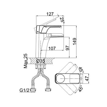Смеситель для раковины D&K Berlin DA1432815, черный — фото 1, Смесители для раковины
