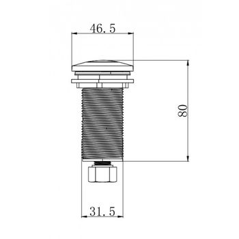 Пневмокнопка Milacio MC.032.GD, брашированное золото — фото 3, Измельчители пищевых отходов