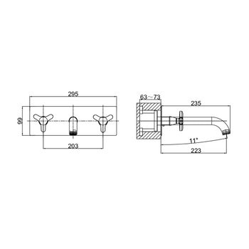 Встраиваемый смеситель для раковины D&K Hessen DA1384441, хром — фото 2, Смесители для раковины