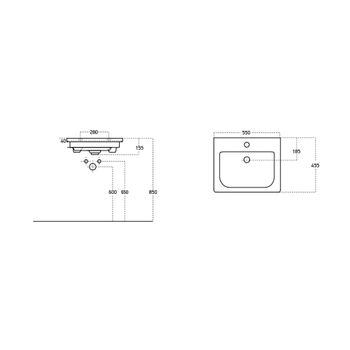 Умывальник SOFT 55, Dreja 13055-KL — фото 2, Раковины