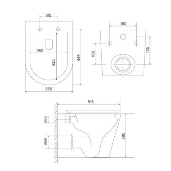 Унитаз подвесной безободковый IDDIS Ray (RAYRDSEi25) — фото 3, Подвесные унитазы