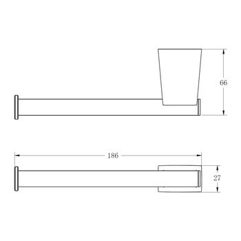 Держатель для туалетной бумаги BELZ B91203-2, оружейная сталь — фото 2, Держатели туалетной бумаги