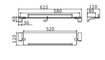 Полка CeramaLux стекло 70011 — фото 2, Полки для ванной и душа