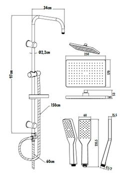 CREAVIT Душевой гарнитур SH630 — фото 2, Душевые гарнитуры