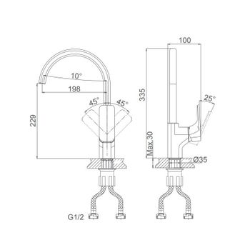 Смеситель для кухни D&K Berlin DA1432423, песочный — фото 1, Смесители для кухни