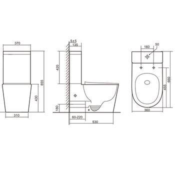 Унитаз-компакт IBERICA BLANCA BURGOS MAXI Tornado белый (IB.BRM.124.1B1) — фото 10, Унитазы